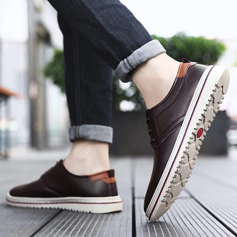 Golden Sapling Casual Business Shoes for Men Flats Leather Footwear Men's Leisure Derby Shoe Businessmen Dress Formal Loafer