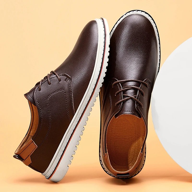 Golden Sapling Casual Business Shoes for Men Flats Leather Footwear Men's Leisure Derby Shoe Businessmen Dress Formal Loafer