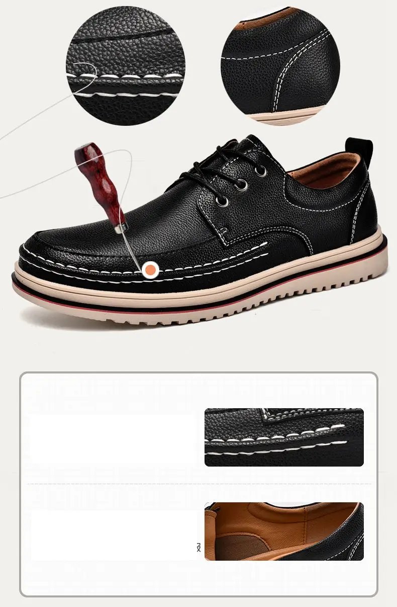 Golden Sapling Casual Business Shoes for Men Flats Leather Footwear Men's Leisure Derby Shoe Businessmen Dress Formal Loafer