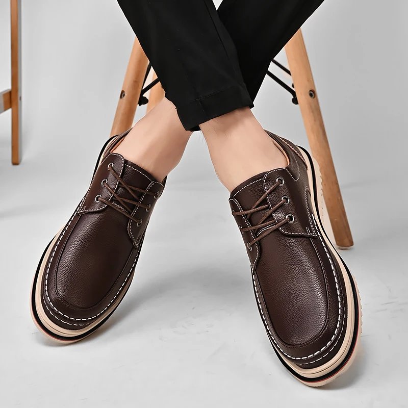 Golden Sapling Casual Business Shoes for Men Flats Leather Footwear Men's Leisure Derby Shoe Businessmen Dress Formal Loafer