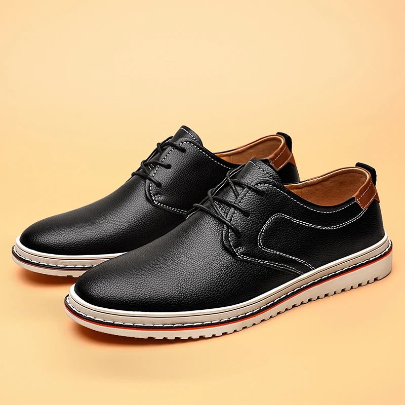 Golden Sapling Casual Business Shoes for Men Flats Leather Footwear Men's Leisure Derby Shoe Businessmen Dress Formal Loafer