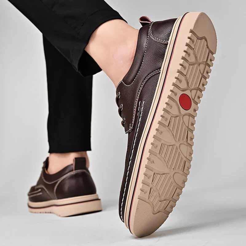 Golden Sapling Casual Business Shoes for Men Flats Leather Footwear Men's Leisure Derby Shoe Businessmen Dress Formal Loafer