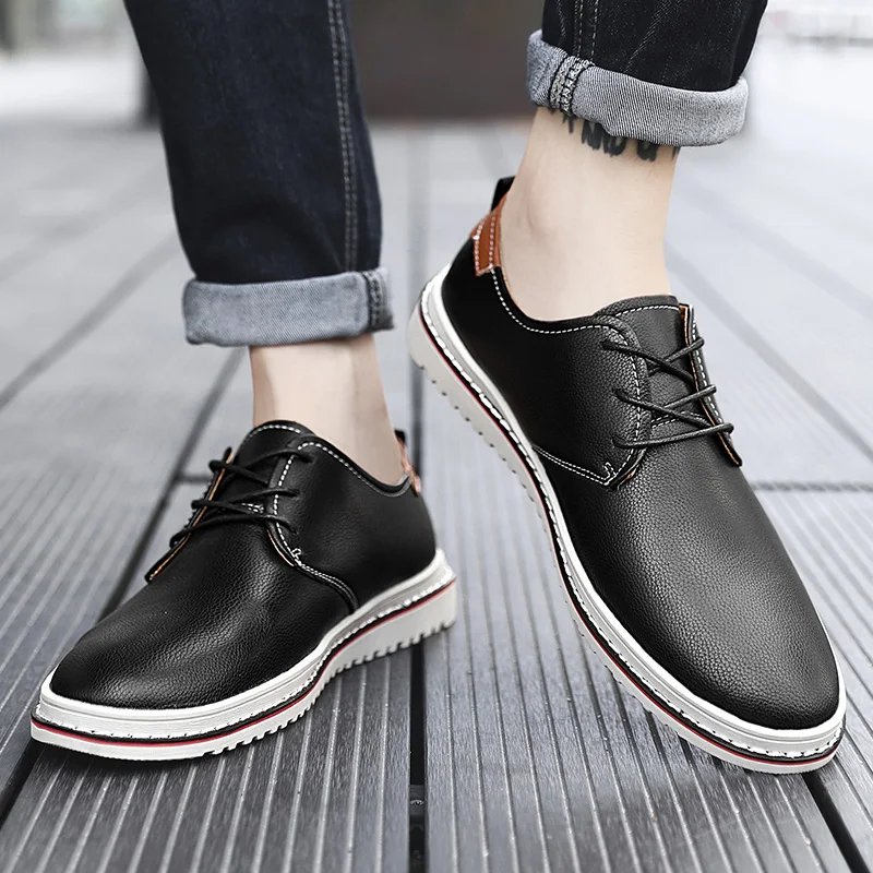 Golden Sapling Casual Business Shoes for Men Flats Leather Footwear Men's Leisure Derby Shoe Businessmen Dress Formal Loafer