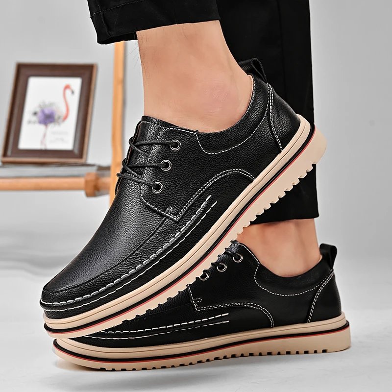 Golden Sapling Casual Business Shoes for Men Flats Leather Footwear Men's Leisure Derby Shoe Businessmen Dress Formal Loafer