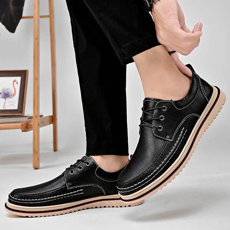 Golden Sapling Casual Business Shoes for Men Flats Leather Footwear Men's Leisure Derby Shoe Businessmen Dress Formal Loafer