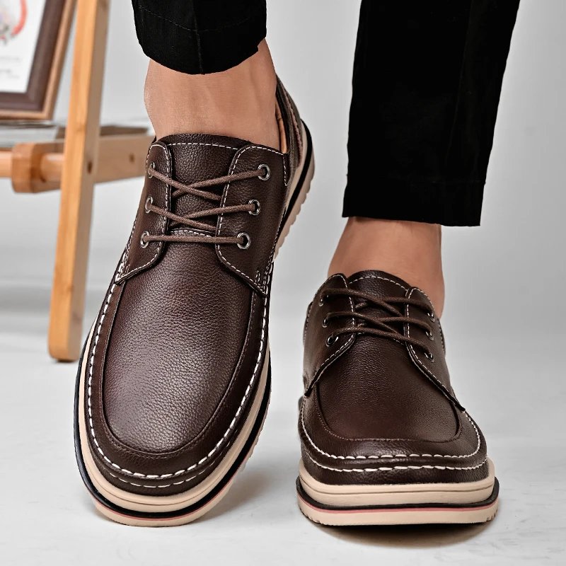Golden Sapling Casual Business Shoes for Men Flats Leather Footwear Men's Leisure Derby Shoe Businessmen Dress Formal Loafer