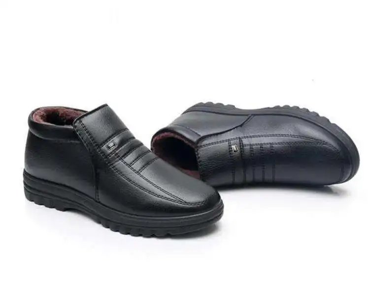 Winter Waterproof Men's Casual Leather Shoes Flannel High Top Slip-on Male Casual Shoes Rubber Warm Winter Shoes for Mens Winter Waterproof Men's Casual Leather Shoes Flannel High Top Slip-on Male Casual Shoes Rubber Warm Winter Shoes for Mens