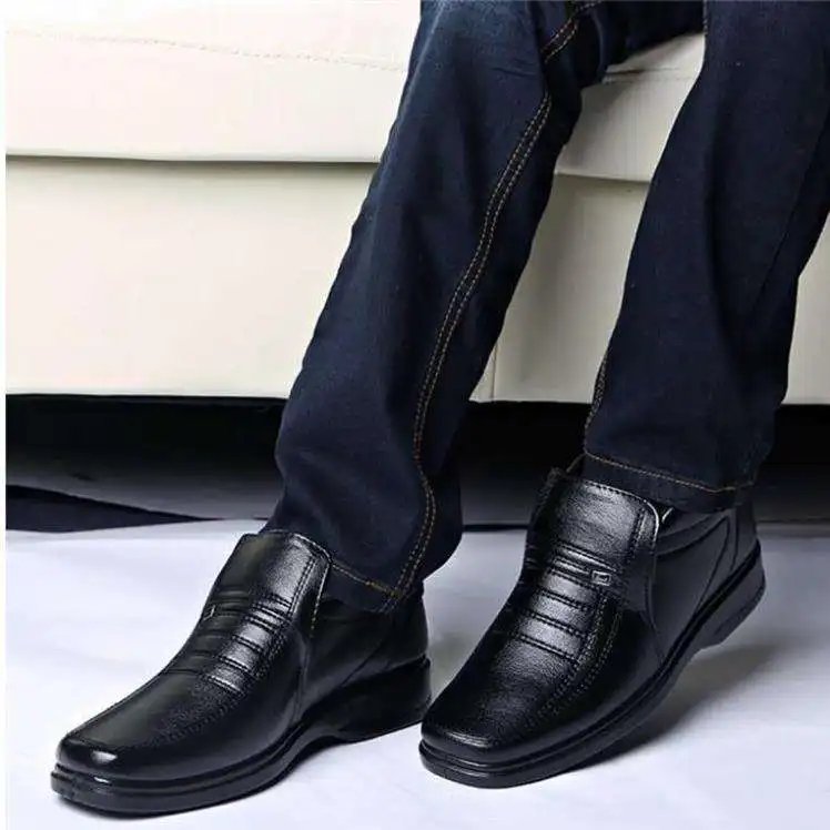 Winter Waterproof Men's Casual Leather Shoes Flannel High Top Slip-on Male Casual Shoes Rubber Warm Winter Shoes for Mens Winter Waterproof Men's Casual Leather Shoes Flannel High Top Slip-on Male Casual Shoes Rubber Warm Winter Shoes for Mens