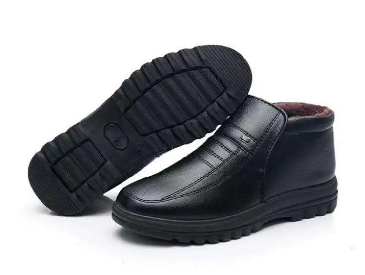 Winter Waterproof Men's Casual Leather Shoes Flannel High Top Slip-on Male Casual Shoes Rubber Warm Winter Shoes for Mens Winter Waterproof Men's Casual Leather Shoes Flannel High Top Slip-on Male Casual Shoes Rubber Warm Winter Shoes for Mens