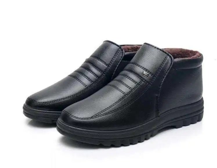 Winter Waterproof Men's Casual Leather Shoes Flannel High Top Slip-on Male Casual Shoes Rubber Warm Winter Shoes for Mens Winter Waterproof Men's Casual Leather Shoes Flannel High Top Slip-on Male Casual Shoes Rubber Warm Winter Shoes for Mens