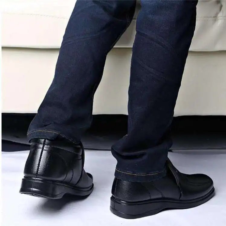 Winter Waterproof Men's Casual Leather Shoes Flannel High Top Slip-on Male Casual Shoes Rubber Warm Winter Shoes for Mens Winter Waterproof Men's Casual Leather Shoes Flannel High Top Slip-on Male Casual Shoes Rubber Warm Winter Shoes for Mens