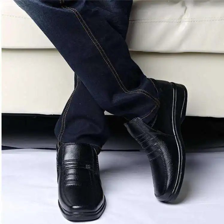 Winter Waterproof Men's Casual Leather Shoes Flannel High Top Slip-on Male Casual Shoes Rubber Warm Winter Shoes for Mens Winter Waterproof Men's Casual Leather Shoes Flannel High Top Slip-on Male Casual Shoes Rubber Warm Winter Shoes for Mens