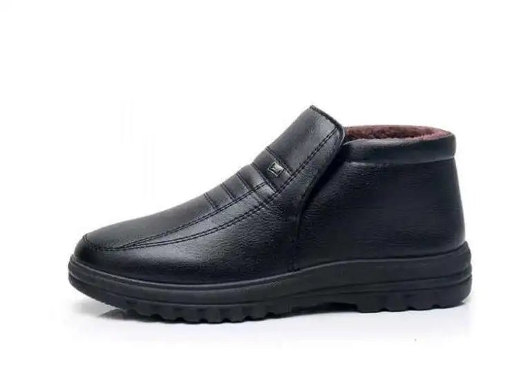 Winter Waterproof Men's Casual Leather Shoes Flannel High Top Slip-on Male Casual Shoes Rubber Warm Winter Shoes for Mens Winter Waterproof Men's Casual Leather Shoes Flannel High Top Slip-on Male Casual Shoes Rubber Warm Winter Shoes for Mens