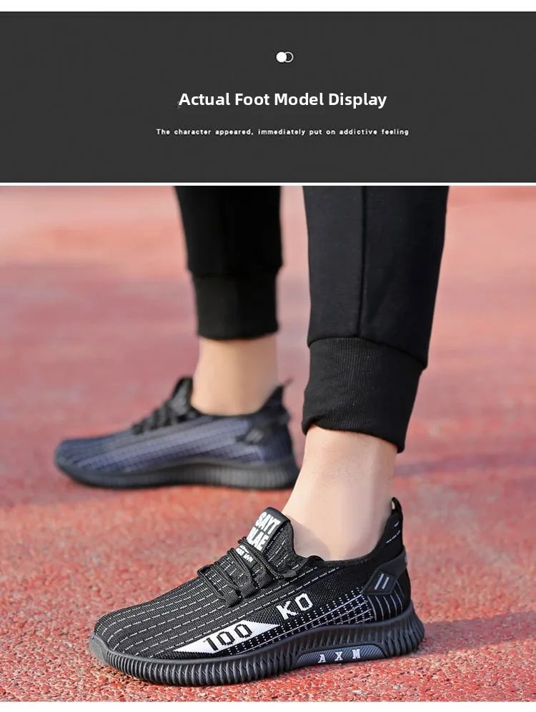 Beijing Men's Cloth oes Anti-Slip Breathable Me Soft Bot Casual Sports Work oes round Toe Flat Heel Lightweight