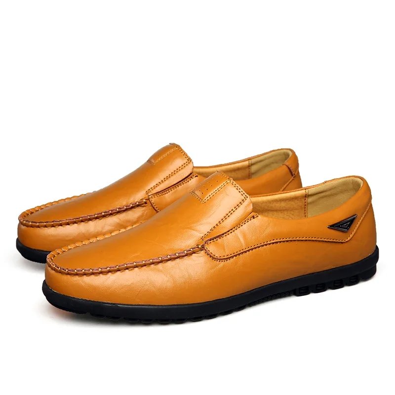 New Genuine Leather Men Casual Shoes Luxury Brand Mens Loafers Moccasins Breathable Slip on Black Driving Shoes Big Size 47