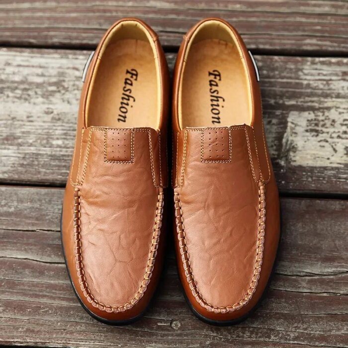 New Genuine Leather Men Casual Shoes Luxury Brand Mens Loafers Moccasins Breathable Slip on Black Driving Shoes Big Size 47 - Image 4