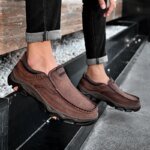 Men'S Shoes Slip-On Leather Shoe Soft Lightweight Non-Slip Soles Retro Casual 2025 New Outdoor Men'S Loafers - Image 2