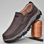 Men'S Shoes Slip-On Leather Shoe Soft Lightweight Non-Slip Soles Retro Casual 2025 New Outdoor Men'S Loafers - Image 5