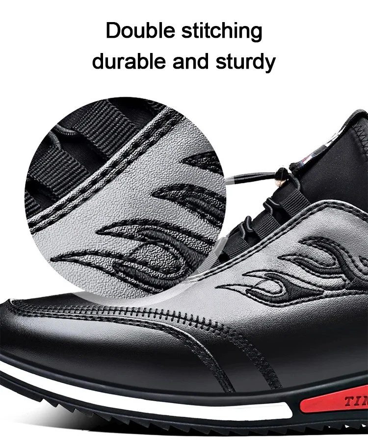Men's Inner height increasing Soft Bottom Genuine Leather Shoes Waterproof casual shoes Breathable Odor-Destroying Leather Shoes