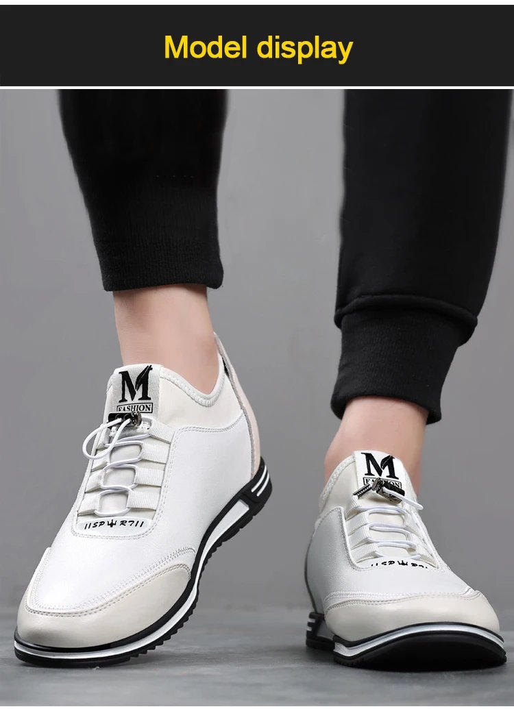 Men's Inner height increasing Soft Bottom Genuine Leather Shoes Waterproof casual shoes Breathable Odor-Destroying Leather Shoes