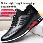 Men's Inner height increasing Soft Bottom Genuine Leather Shoes Waterproof casual shoes Breathable Odor-Destroying Leather Shoes