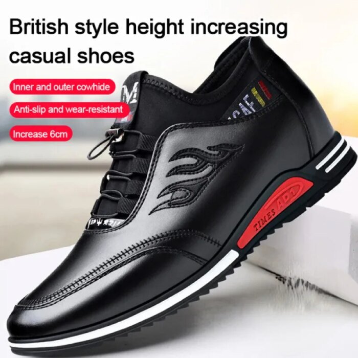 Men's Inner height increasing Soft Bottom Genuine Leather Shoes Waterproof casual shoes Breathable Odor-Destroying Leather Shoes - Image 1
