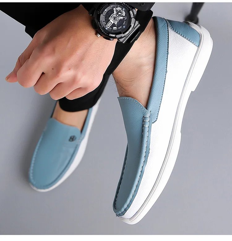 Men Cow Leather Casual Shoes Breathable White Sneakers Fashion Driving Walking Tennis Shoes for Male Flats Luxury Designer Shoes Men Cow Leather Casual Shoes Breathable White Sneakers Fashion Driving Walking Tennis Shoes for Male Flats Luxury Designer Shoes