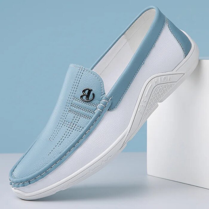 Men Cow Leather Casual Shoes Breathable White Sneakers Fashion Driving Walking Tennis Shoes for Male Flats Luxury Designer Shoes - Image 6