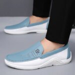 Men Cow Leather Casual Shoes Breathable White Sneakers Fashion Driving Walking Tennis Shoes for Male Flats Luxury Designer Shoes - Image 4
