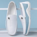 Men Cow Leather Casual Shoes Breathable White Sneakers Fashion Driving Walking Tennis Shoes for Male Flats Luxury Designer Shoes - Image 3