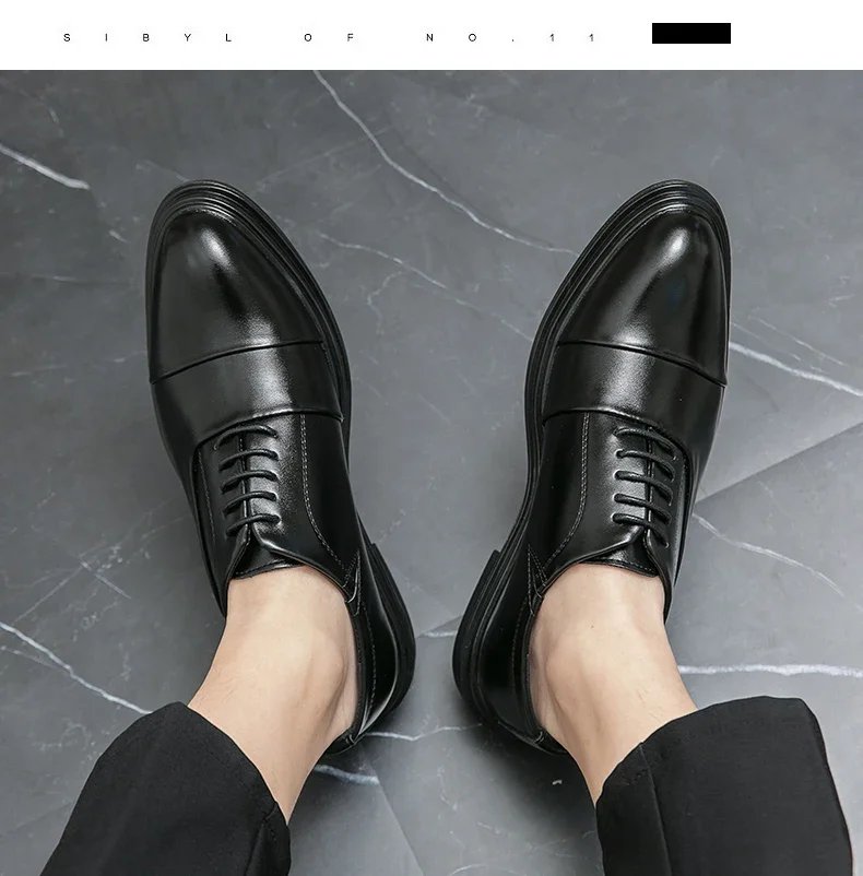 Men Genuine Leather Shoes Fashion Men Comfortable Daily Business Casual Formal Lace-up Men Dress Footwear Shoes Chaussure Homme