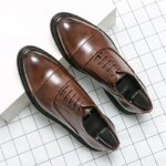 Men Genuine Leather Shoes Fashion Men Comfortable Daily Business Casual Formal Lace-up Men Dress Footwear Shoes Chaussure Homme - Image 3