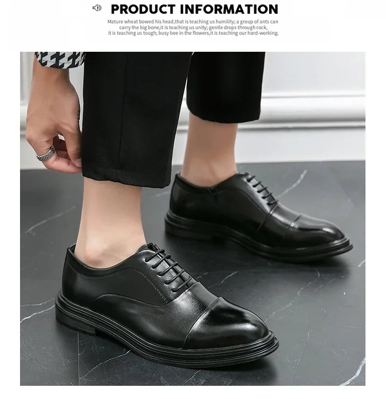 Men Genuine Leather Shoes Fashion Men Comfortable Daily Business Casual Formal Lace-up Men Dress Footwear Shoes Chaussure Homme