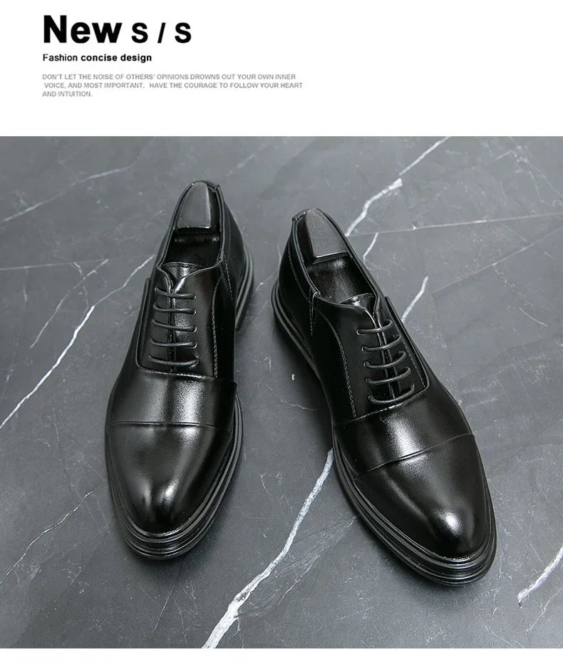 Men Genuine Leather Shoes Fashion Men Comfortable Daily Business Casual Formal Lace-up Men Dress Footwear Shoes Chaussure Homme