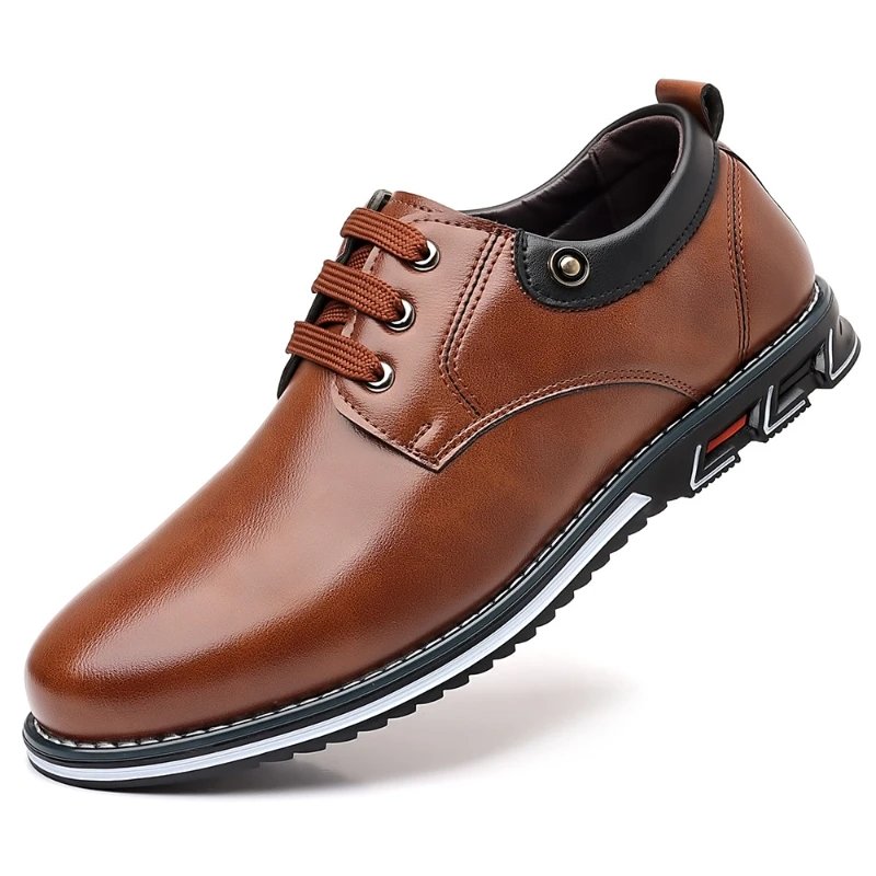 Luxury Men Business Shoes Brand Brown Leather Shoes for Men Comfor Fashion Office Dress Shoes High Quality Plus Size Men Loafers