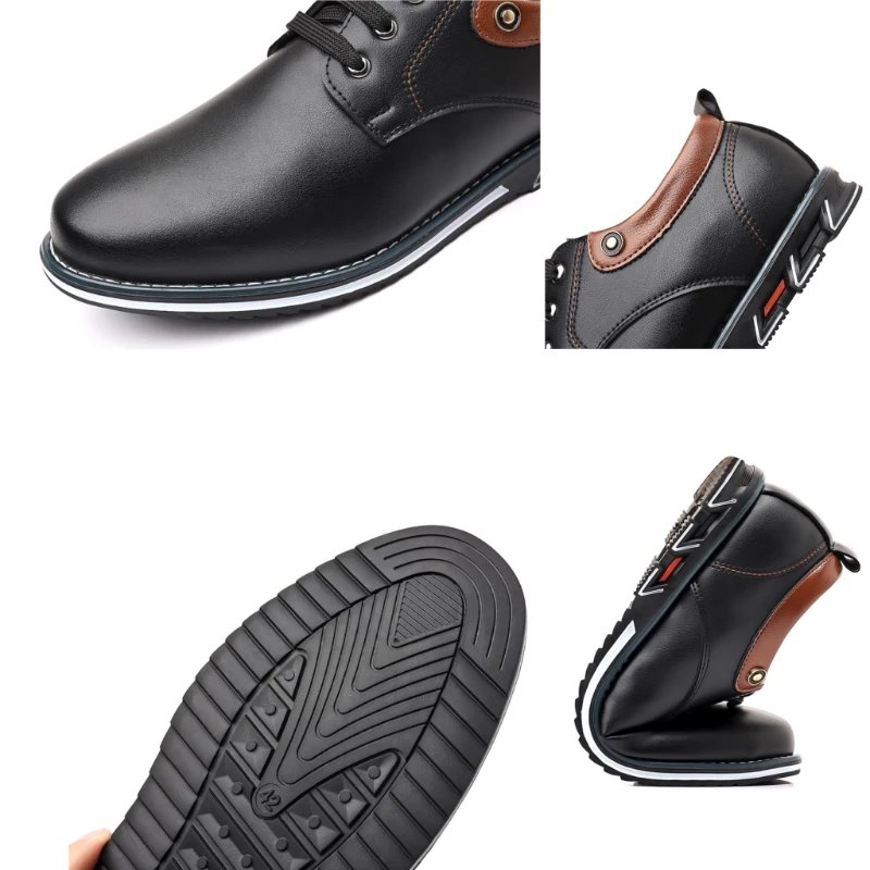 Luxury Men Business Shoes Brand Brown Leather Shoes for Men Comfor Fashion Office Dress Shoes High Quality Plus Size Men Loafers