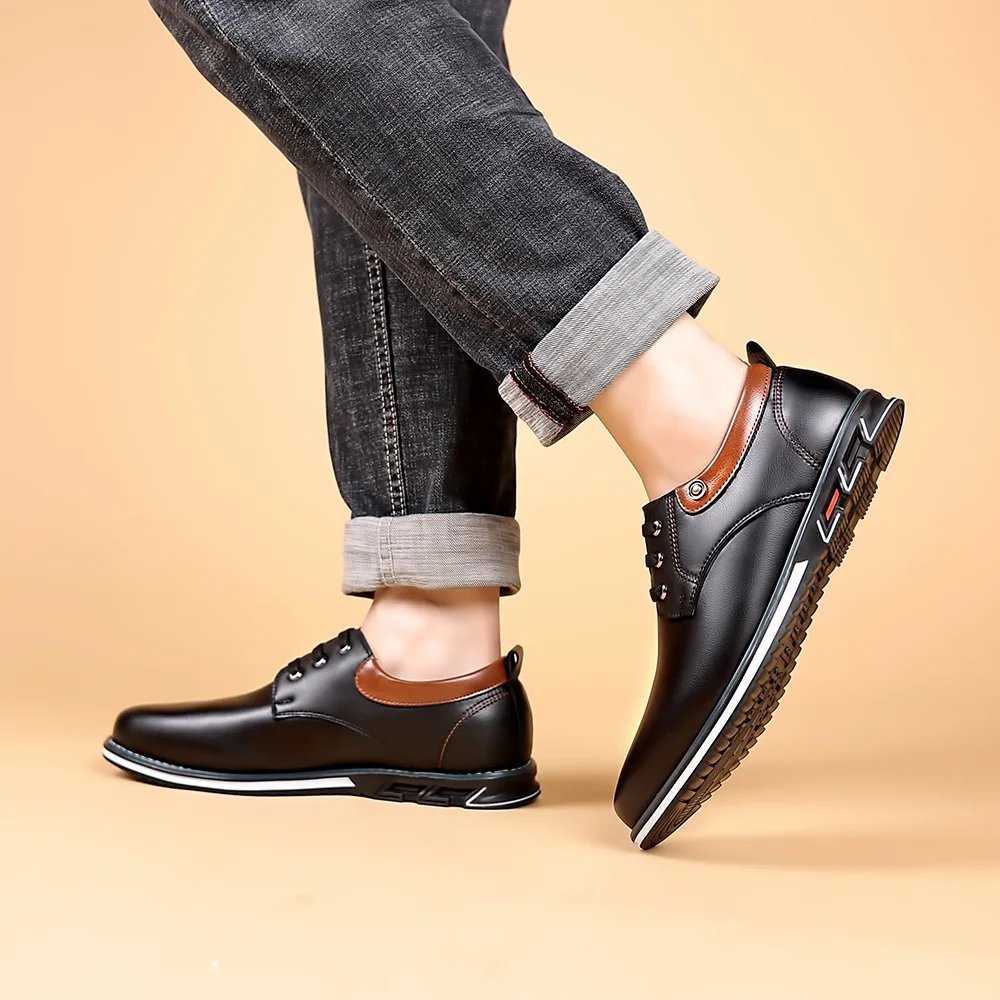 Luxury Men Business Shoes Brand Brown Leather Shoes for Men Comfor Fashion Office Dress Shoes High Quality Plus Size Men Loafers