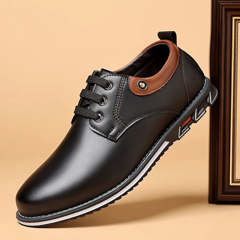 Luxury Men Business Shoes Brand Brown Leather Shoes for Men Comfor Fashion Office Dress Shoes High Quality Plus Size Men Loafers