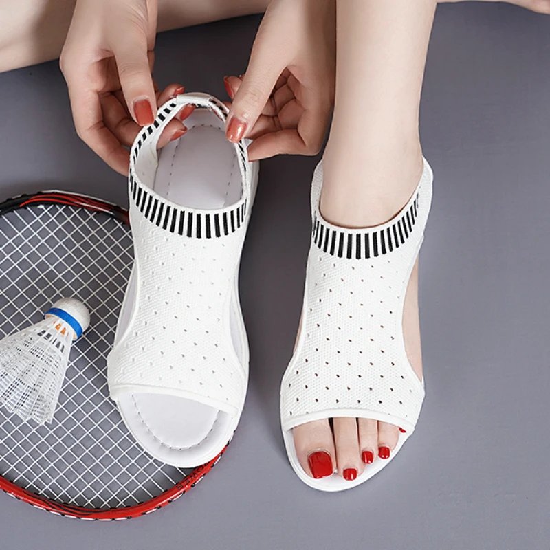 Women Sandals Breathable Comfort Shopping Ladies Walking Shoes Wedge Heels Summer Platform Sandal Shoes Mujer Plus size 42