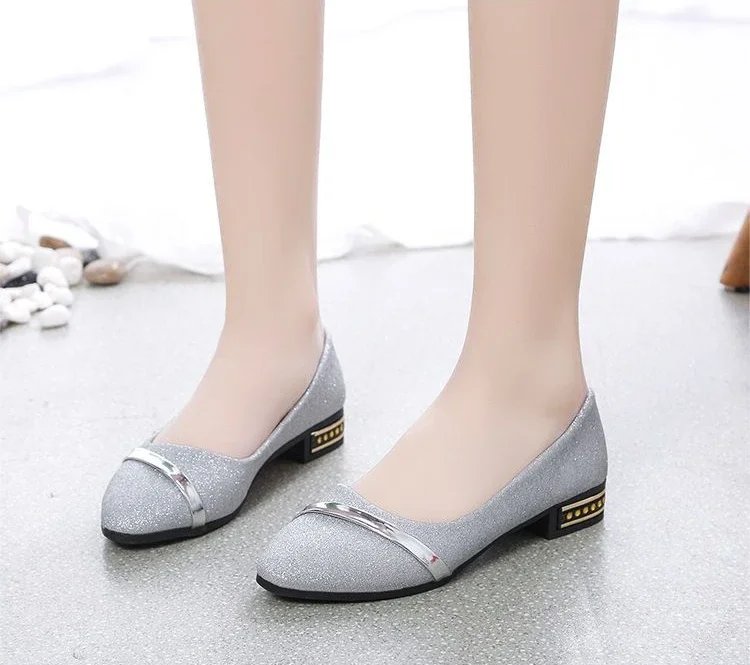 Pointed Toe Low Heel Elegant Shoes for Women Woman Pumps Y2k Fashion Popular Dress Stylish Footwear Genuine Mark Casual Non Slip