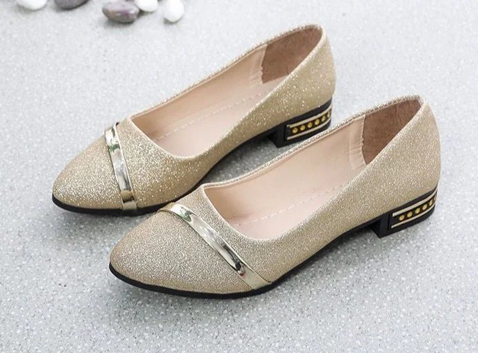 Pointed Toe Low Heel Elegant Shoes for Women Woman Pumps Y2k Fashion Popular Dress Stylish Footwear Genuine Mark Casual Non Slip