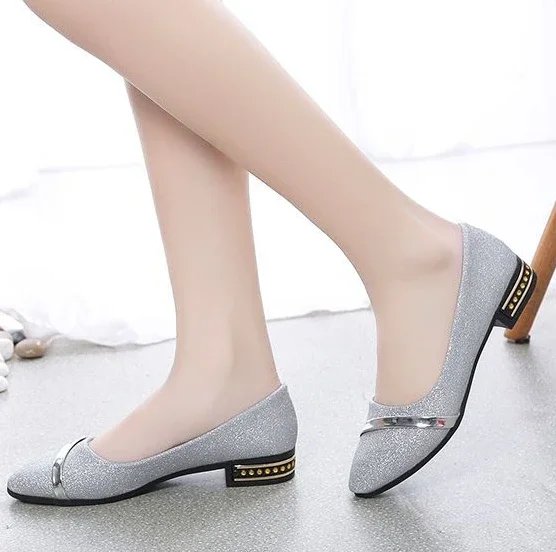 Pointed Toe Low Heel Elegant Shoes for Women Woman Pumps Y2k Fashion Popular Dress Stylish Footwear Genuine Mark Casual Non Slip