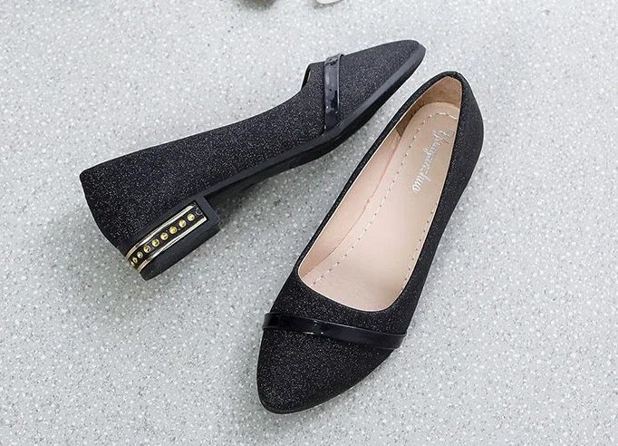 Pointed Toe Low Heel Elegant Shoes for Women Woman Pumps Y2k Fashion Popular Dress Stylish Footwear Genuine Mark Casual Non Slip