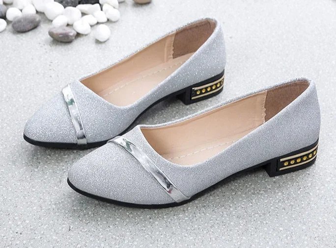 Pointed Toe Low Heel Elegant Shoes for Women Woman Pumps Y2k Fashion Popular Dress Stylish Footwear Genuine Mark Casual Non Slip