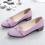 Pointed Toe Low Heel Elegant Shoes for Women Woman Pumps Y2k Fashion Popular Dress Stylish Footwear Genuine Mark Casual Non Slip - Image 2