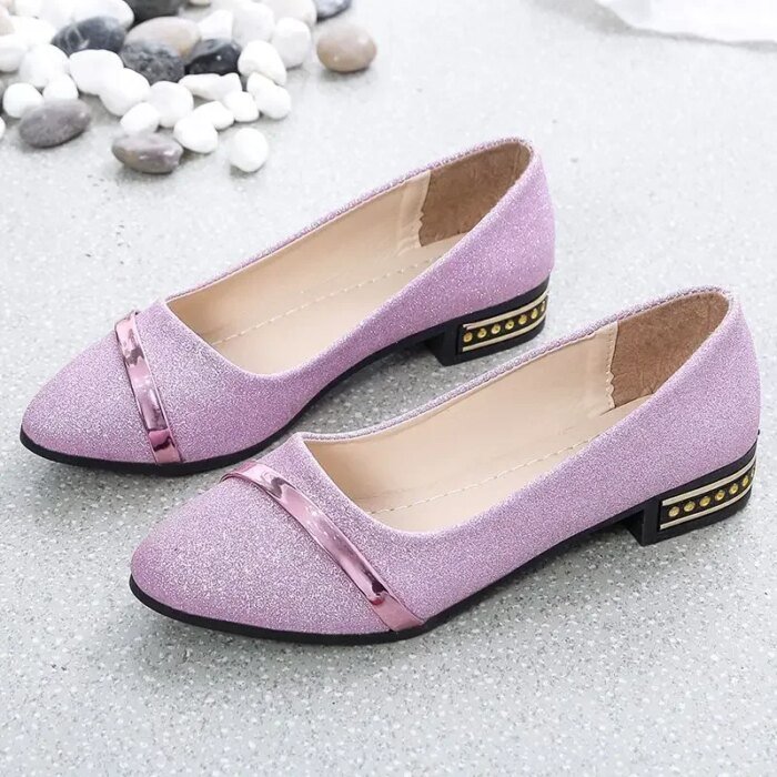 Pointed Toe Low Heel Elegant Shoes for Women Woman Pumps Y2k Fashion Popular Dress Stylish Footwear Genuine Mark Casual Non Slip - Image 2