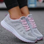 2024 New Breathable Women's Sneakers Fashion Comfortable Outdoor Sneakers Women Mesh Fabric Lace Up Ladies Shoes Female Footwear - Image 2