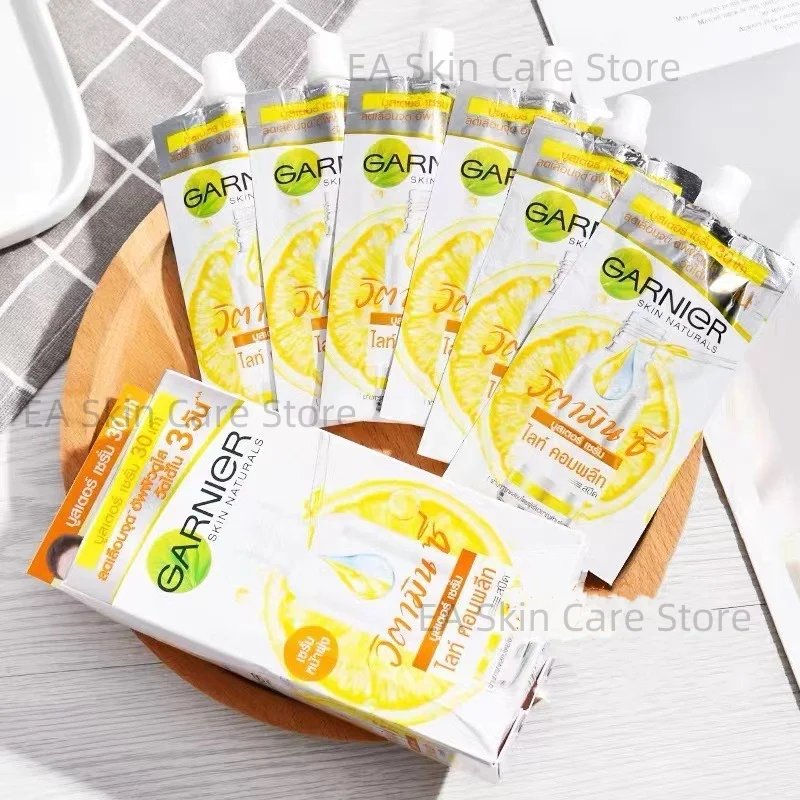4Sets Garnier Anti-Acne Soothing Booster Serum Vitamin C Essence Bright Complete Serum Cream Sleeping Mask Sakura Makeup Remover
