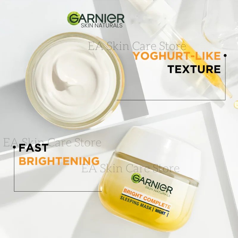4Sets Garnier Anti-Acne Soothing Booster Serum Vitamin C Essence Bright Complete Serum Cream Sleeping Mask Sakura Makeup Remover