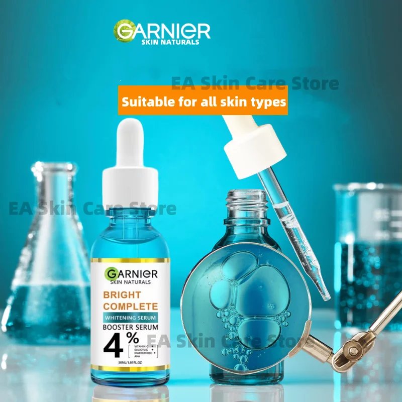 4Sets Garnier Anti-Acne Soothing Booster Serum Vitamin C Essence Bright Complete Serum Cream Sleeping Mask Sakura Makeup Remover